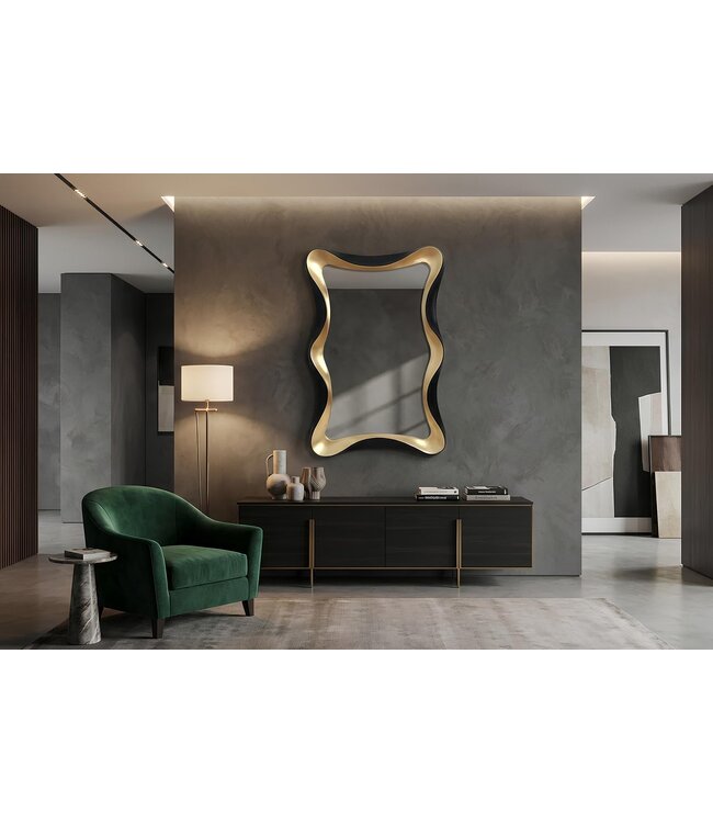 Invicta Interior Wandspiegel ALICE 120 cm zwart goud - 48188