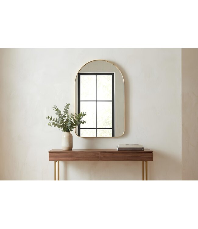 Invicta Interior Wandspiegel ARCA 90 cm, aluminium, goudkleurig - 48235