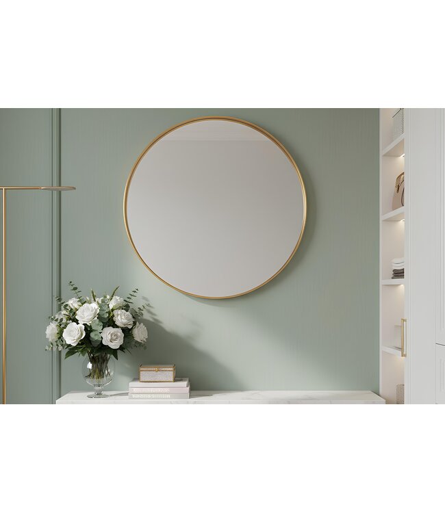 Invicta Interior Wandspiegel PORTRAIT 60 cm rond aluminium goud - 48239