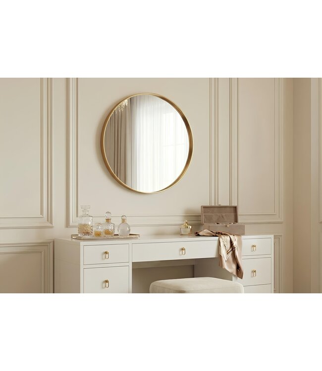 Invicta Interior Wandspiegel PORTRET 40 cm rond aluminium goud - 48241