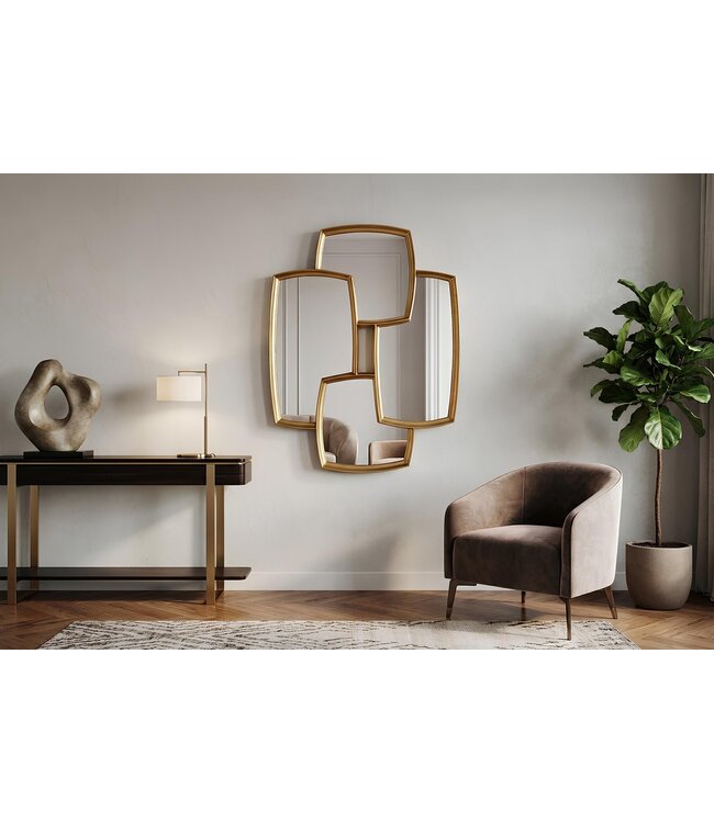 Invicta Interior Wandspiegel QUADRA 90 cm goud - 48190