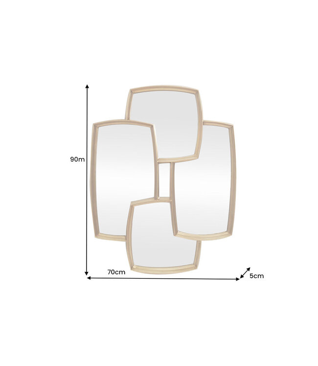 Invicta Interior Wandspiegel QUADRA 90 cm goud - 48190