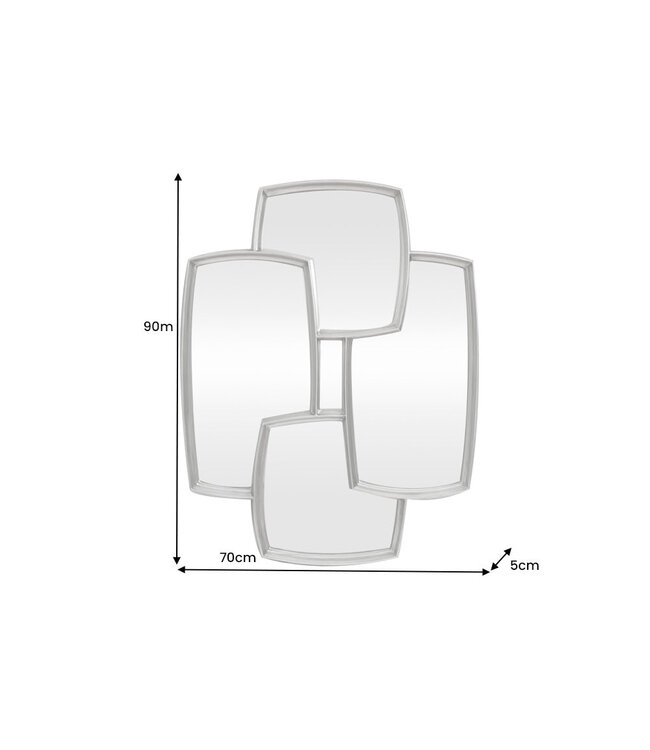 Invicta Interior Wandspiegel QUADRA 90 cm zilver - 48191