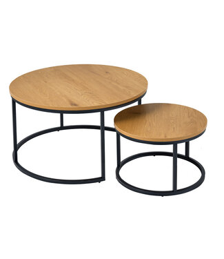 Invicta Interior Salontafel ELEGANCE 80 cm, set van 2, met een look van wild eikenhout - 43642