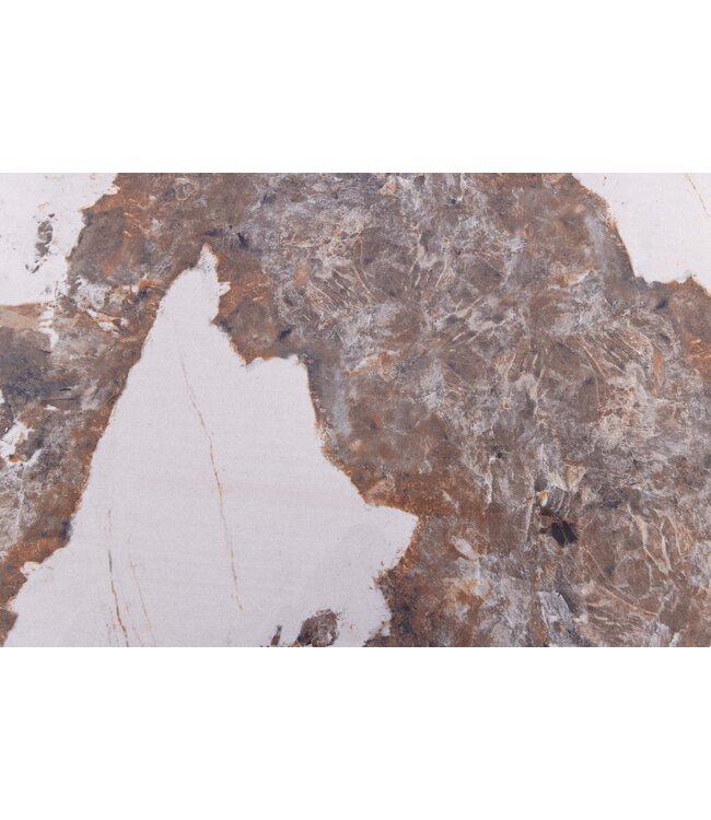 Invicta Interior UNIEKE eettafel 160-200 cm, uitschuifbaar, met keramisch blad in walnoothoutlook en natuursteenlook. - 47676