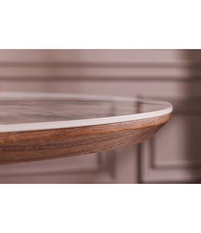 Invicta Interior UNIEKE eettafel 160-200 cm, uitschuifbaar, met keramisch blad in walnoothoutlook en natuursteenlook. - 47676