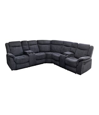 Invicta Interior Cinema fauteuil HOLLYWOD 5-zits met gestructureerde stof, donkergrijs - 47588