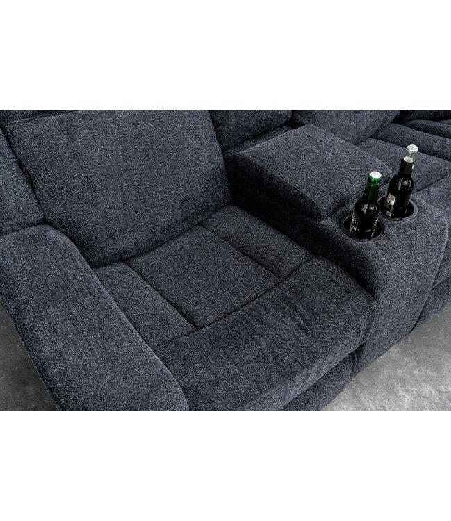 Invicta Interior Cinema fauteuil HOLLYWOD 5-zits met gestructureerde stof, donkergrijs - 47588