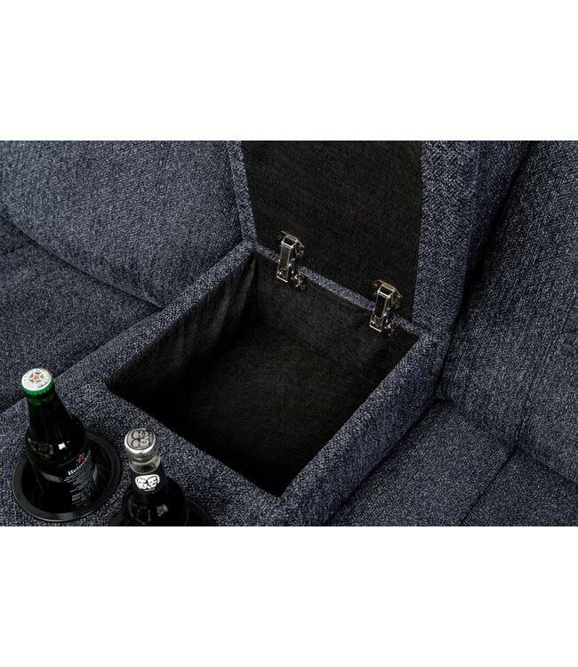 Invicta Interior Cinema fauteuil HOLLYWOOD 5-zits met gestructureerde stof, donkergrijs - 47588