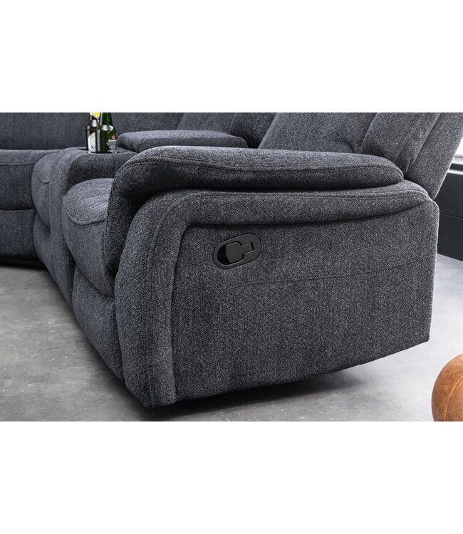 Invicta Interior Cinema fauteuil HOLLYWOOD 5-zits met gestructureerde stof, donkergrijs - 47588