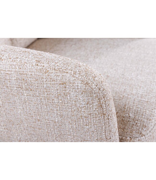 Invicta Interior Draaistoel BIG GEORGE 360° met automatische terugkeerfunctie, gestructureerde stof in champagnegrijs met eikenhouten frame - 47937