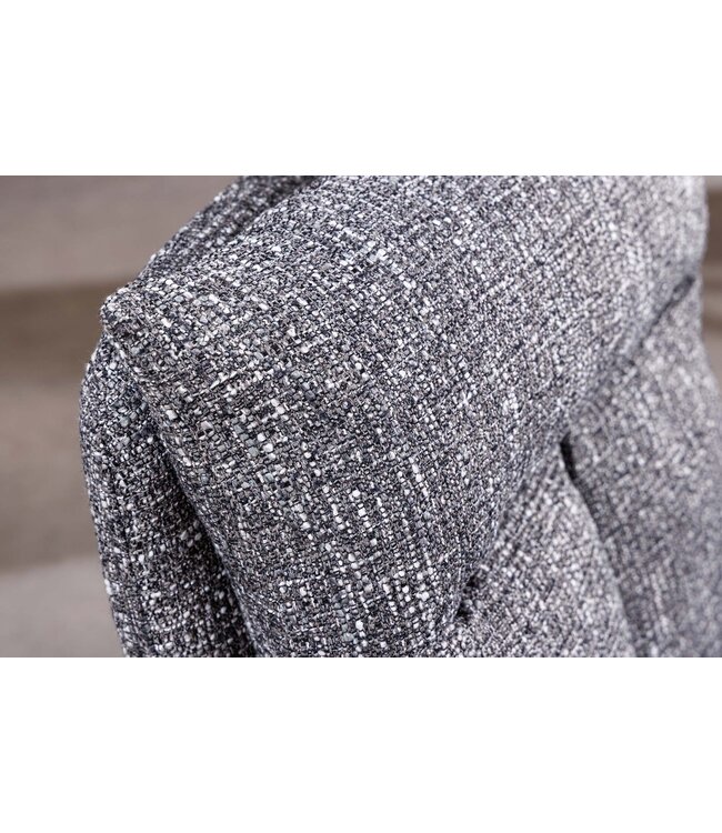 Invicta Interior Draaistoel BIG GEORGE 360° met automatische terugkeerfunctie, getextureerde stof in grijs met eikenhouten frame - 47936