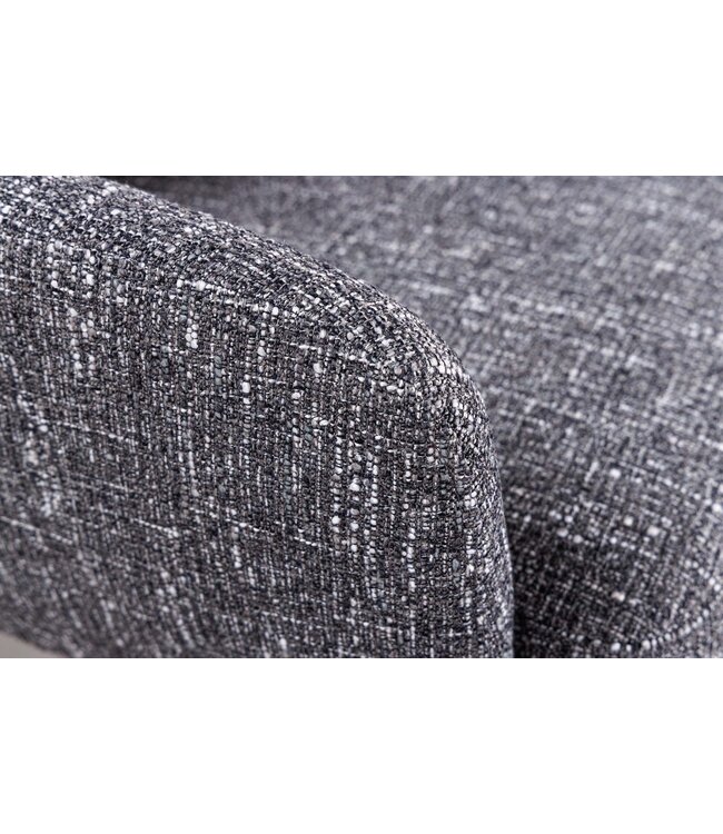 Invicta Interior Draaistoel BIG GEORGE 360° met automatische terugkeerfunctie, getextureerde stof in grijs met eikenhouten frame - 47936