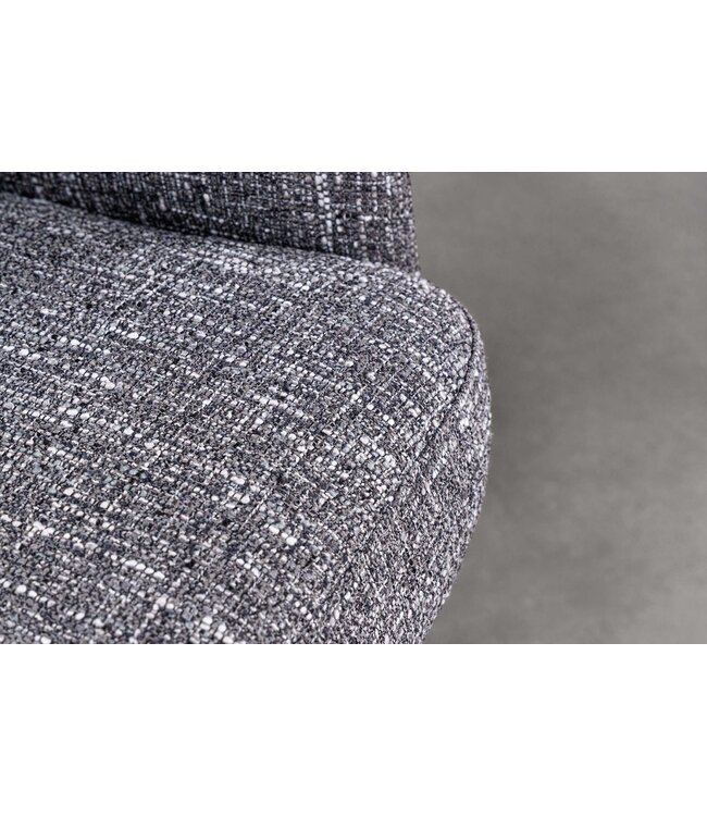 Invicta Interior Draaistoel BIG GEORGE 360° met automatische terugkeerfunctie, getextureerde stof in grijs met eikenhouten frame - 47936