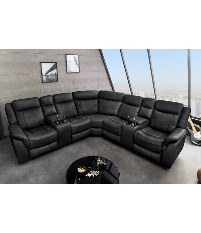 Invicta Interior Cinema fauteuil HOLLYWOOD 5-zits kunstleer zwart - 47590