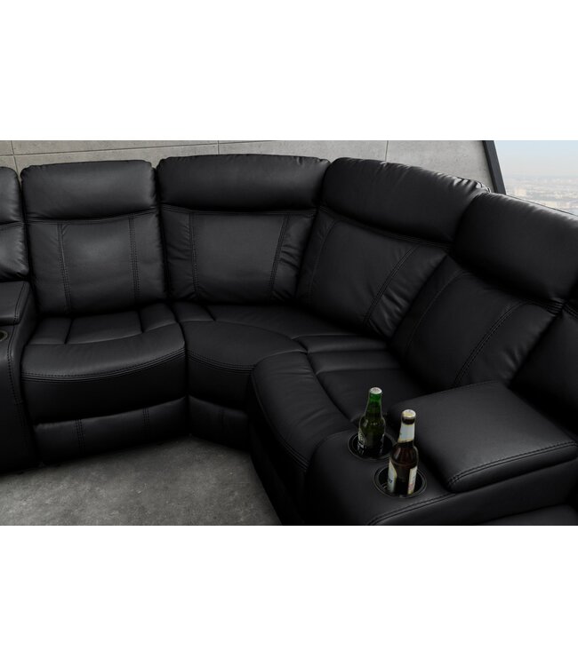 Invicta Interior Cinema fauteuil HOLLYWOD 5-zits kunstleer zwart - 47590