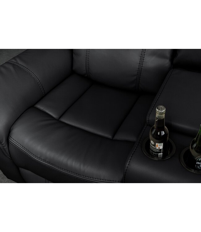 Invicta Interior Cinema fauteuil HOLLYWOOD 5-zits kunstleer zwart - 47590