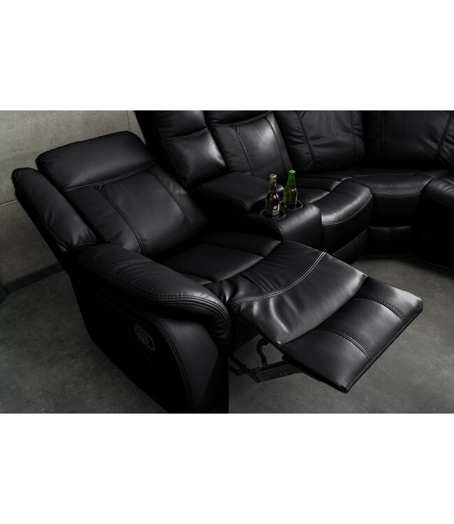 Invicta Interior Cinema fauteuil HOLLYWOOD 5-zits kunstleer zwart - 47590