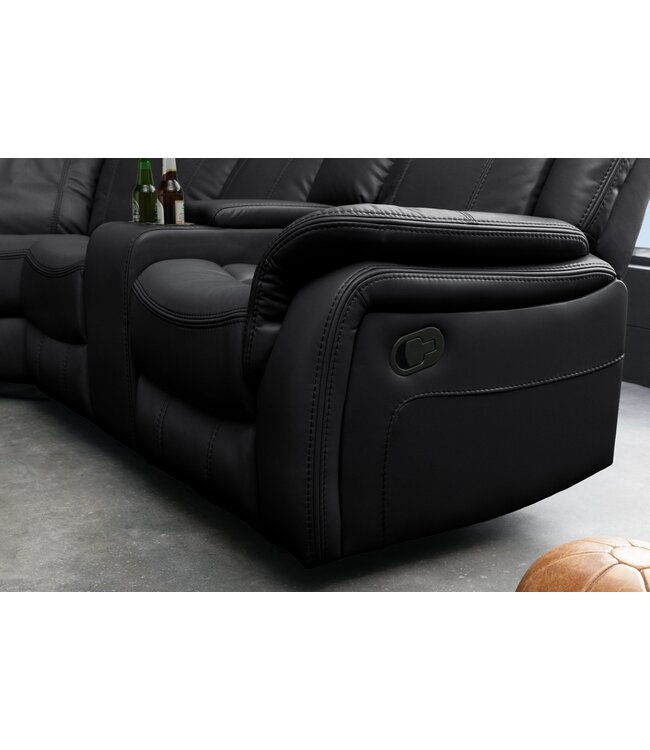 Invicta Interior Cinema fauteuil HOLLYWOOD 5-zits kunstleer zwart - 47590