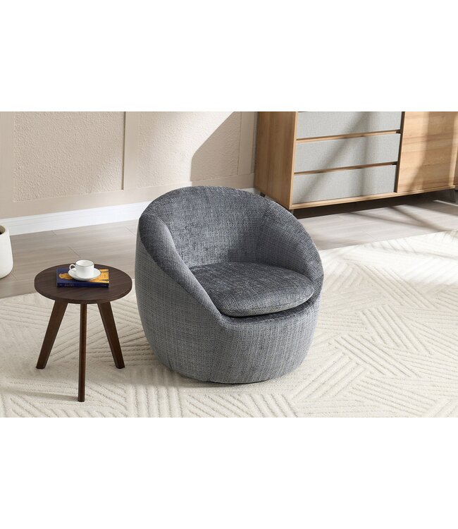 Invicta Interior Fauteuil ALPINE 360° draaibaar, met structuurstof, grijs - 46863