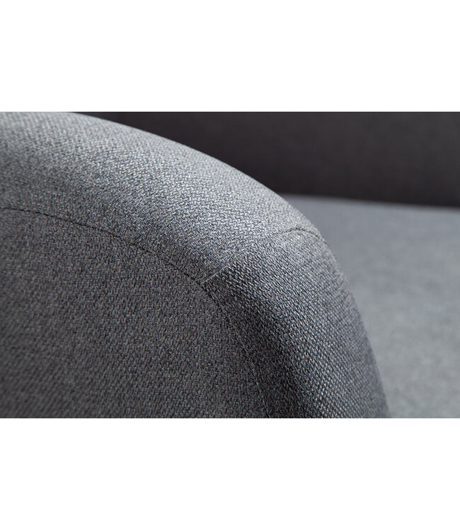 Invicta Interior Fauteuil DON antraciet met zilveren accenten, plat geweven stof. - 45964