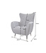 Invicta Interior Fauteuil DON antraciet met zilveren accenten, plat geweven stof. - 45964