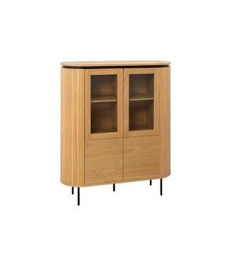 Invicta Interior Highboard ATELIER 140 cm, naturel eikenhoutlook met zwarte poten - 47454