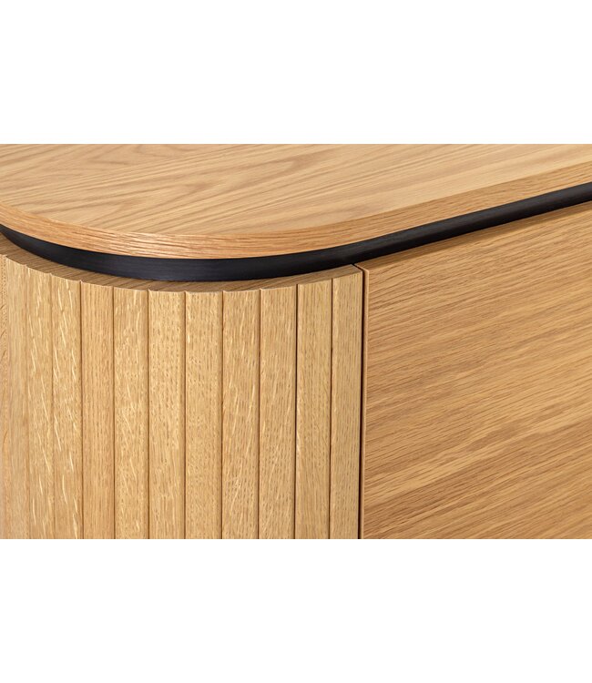 Invicta Interior Highboard ATELIER 140 cm, naturel eikenhoutlook met zwarte poten - 47454