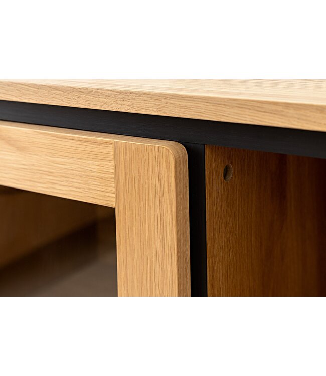 Invicta Interior Highboard ATELIER 140 cm, naturel eikenhoutlook met zwarte poten - 47454