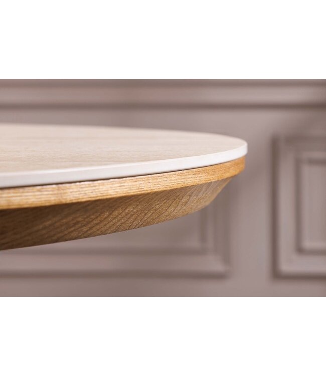 Invicta Interior UNIEKE eettafel 160-200 cm uitschuifbaar eikenhout-look keramisch blad travertin - 47675