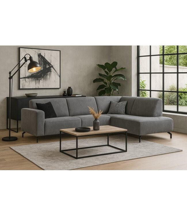 DGB Agenturen Hoekbank Aviano licht grijs 2,5 zits- Bloq167