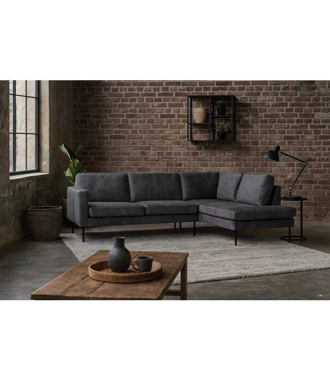 DGB Agenturen Hoekbank Gardolo 2.5 zits velvet antraciet- Adore68