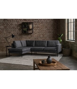 DGB Agenturen Hoekbank Gardolo 2.5 zits velvet antraciet- Adore68