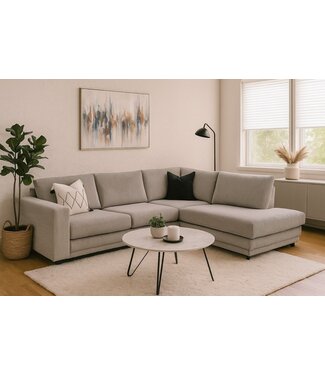 DGB Agenturen Hoekbank Girona 2.5 zits grijs ribstof- Zoom19