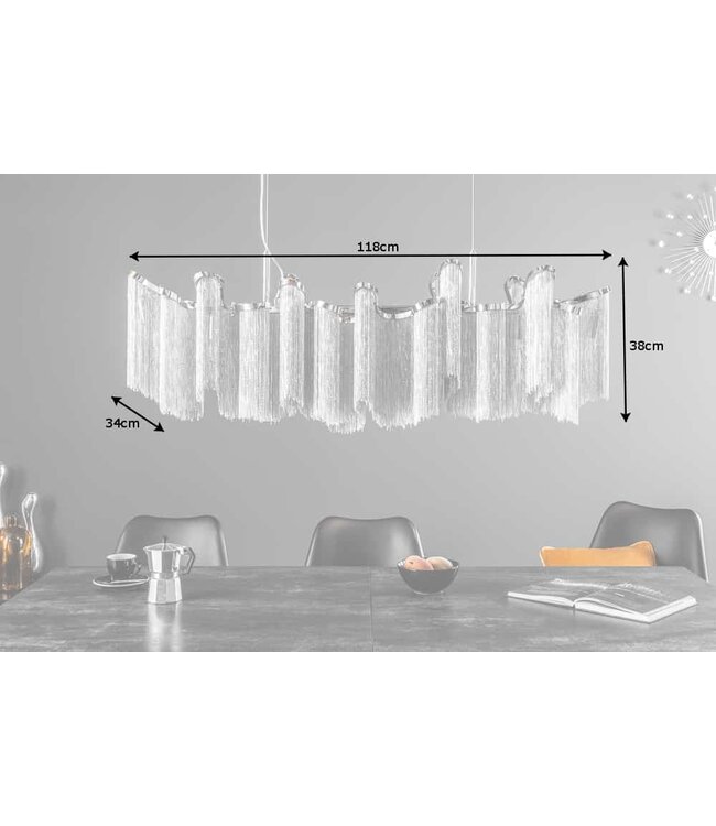 Invicta Interior Hanglamp ELEGANCE 118 cm metaal zilver - 39107