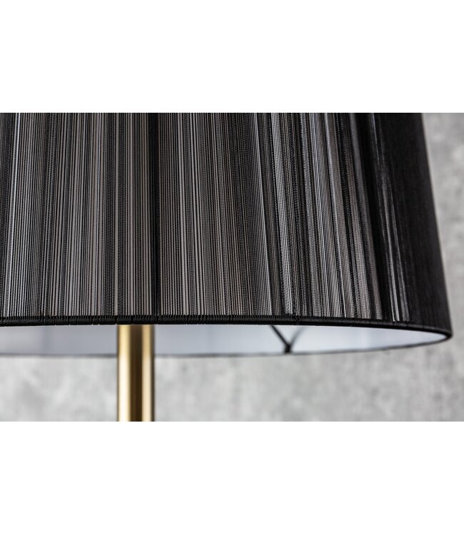 Invicta Interior Vloerlamp LUCIE 160cm metaal goud nylon kap zwart - 41526