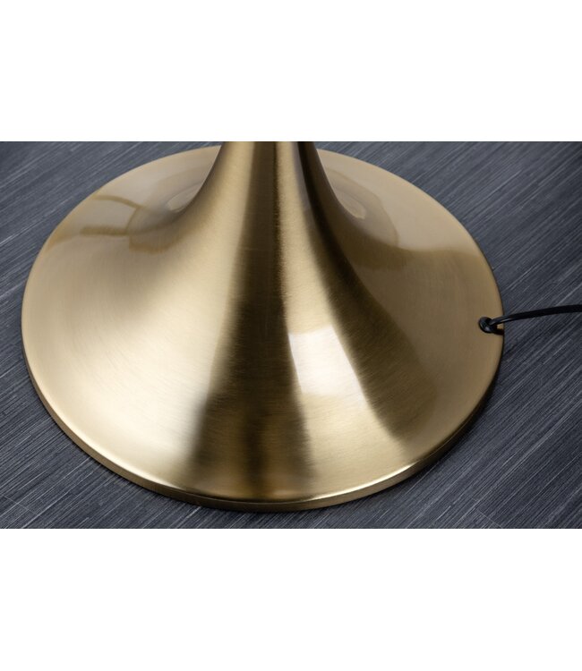 Invicta Interior Vloerlamp LUCIE 160cm metaal goud nylon kap zwart - 41526