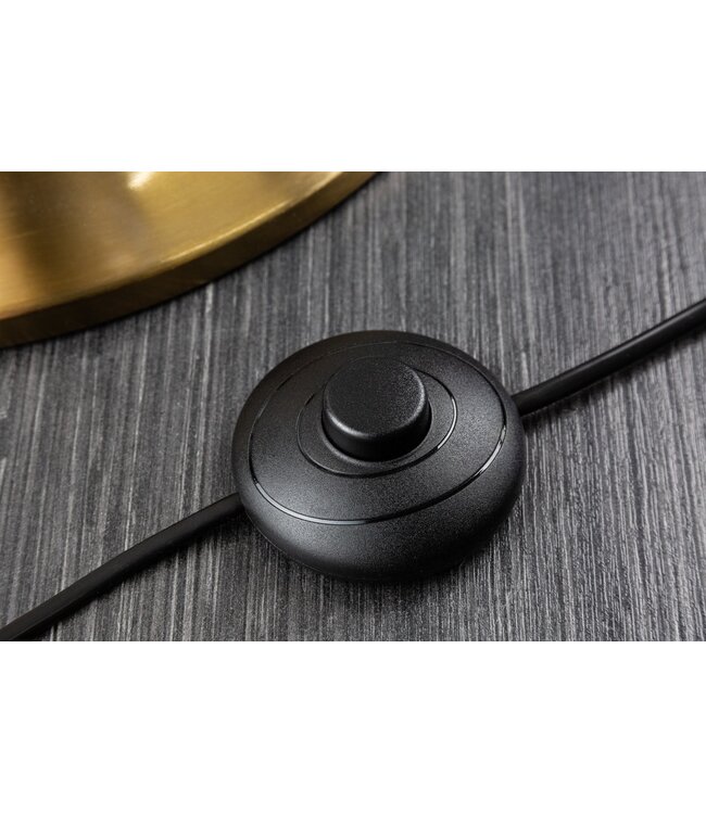 Invicta Interior Vloerlamp LUCIE 160cm metaal goud nylon kap zwart - 41526