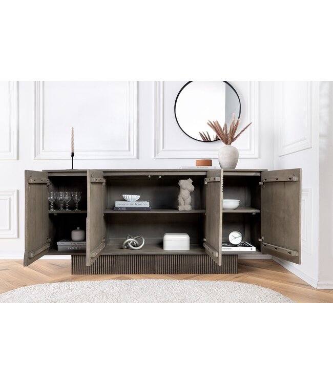 Invicta Interior Dressoir ART DECO 170 cm 3D mangohout grijs - 46801