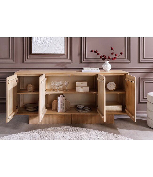 Invicta Interior Dressoir ART DECO 170 cm 3D mangohout naturel wit - 46800