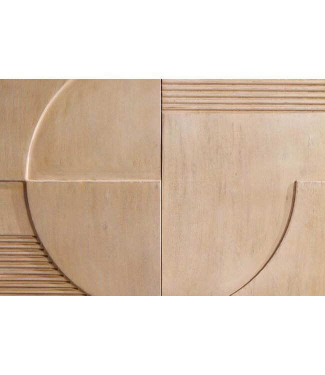 Invicta Interior Dressoir ART DECO 170 cm 3D mangohout naturel wit - 46800