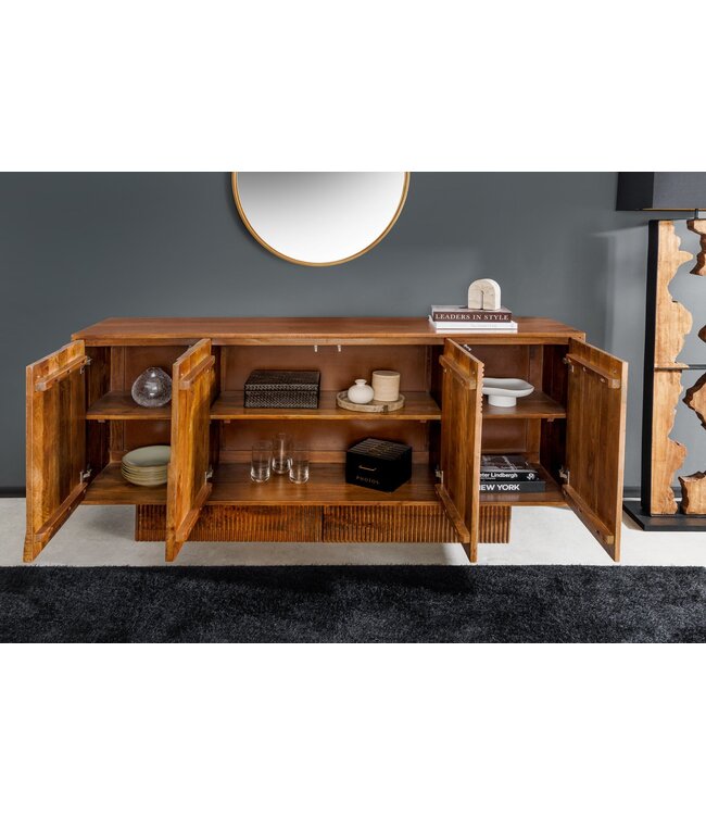 Invicta Interior Dressoir ART DECO 170 cm 3D mangohout bruin - 46802