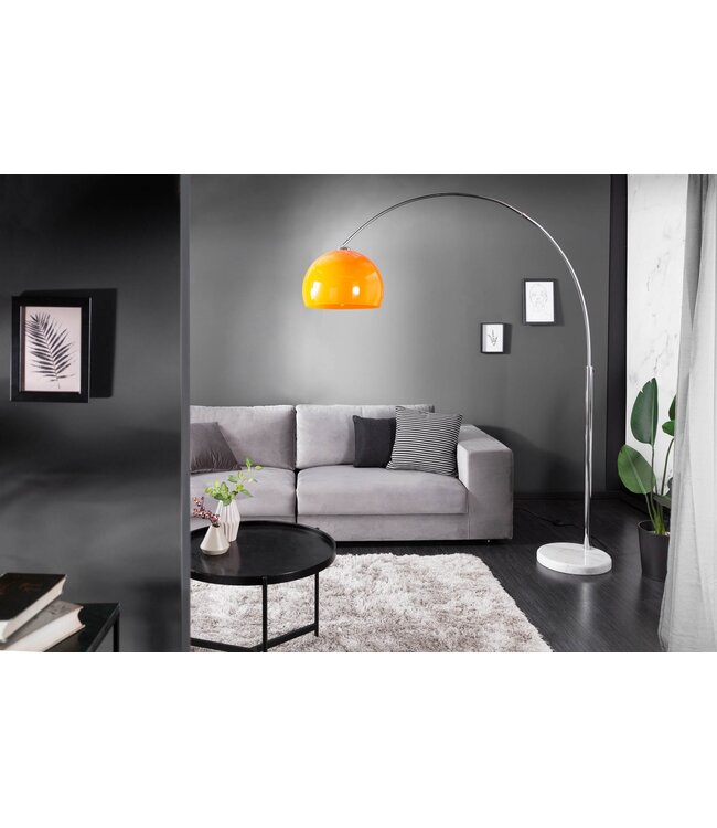 Invicta Interior Vloerlamp BIG BOW 175-205cm oranje met marmeren voet - 20747