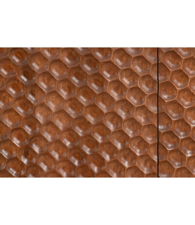 Invicta Interior Dressoir ADLON 180 cm 3D mangohout bruin met zwarte metalen poten - 47148