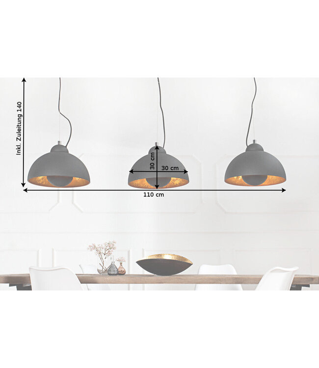 Invicta Interior Hanglamp STUDIO 3s zwart goud - 36228