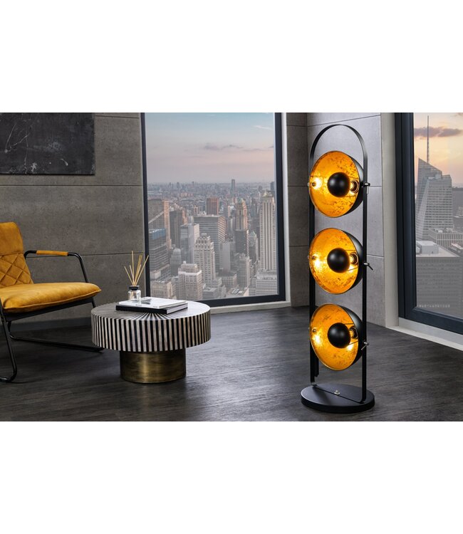 Invicta Interior Vloerlamp STUDIO 130cm 3s zwart goud - 22968