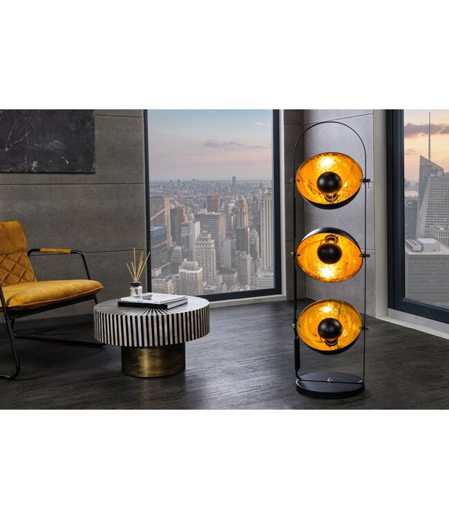 Invicta Interior Vloerlamp STUDIO 130cm 3s zwart goud - 22968