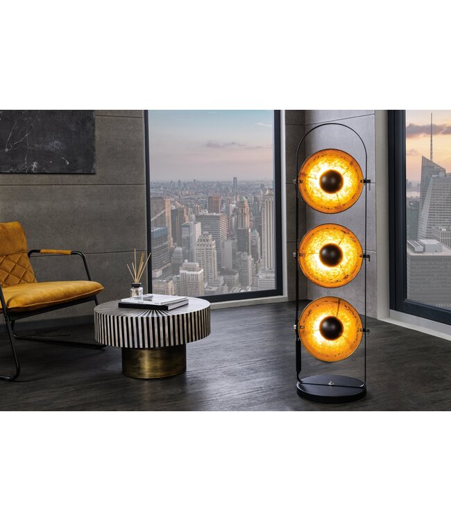 Invicta Interior Vloerlamp STUDIO 130cm 3s zwart goud - 22968