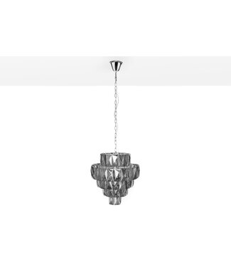 Invicta Interior Kroonluchter KRISTALL 50 cm 75 glazen prisma's edelgrijs - 40824