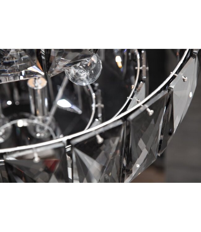 Invicta Interior Kroonluchter KRISTALL 50 cm 75 glazen prisma's edelgrijs - 40824